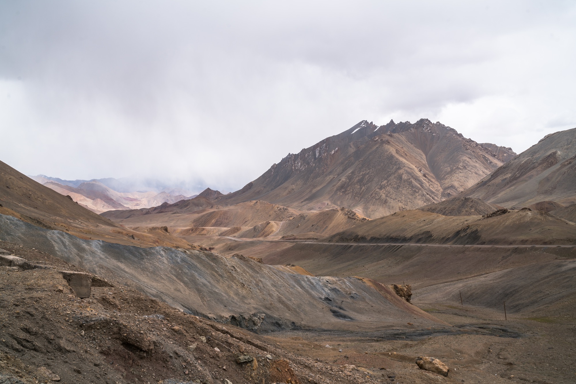 The mars-like landscape along the road from Karakul to Murghab